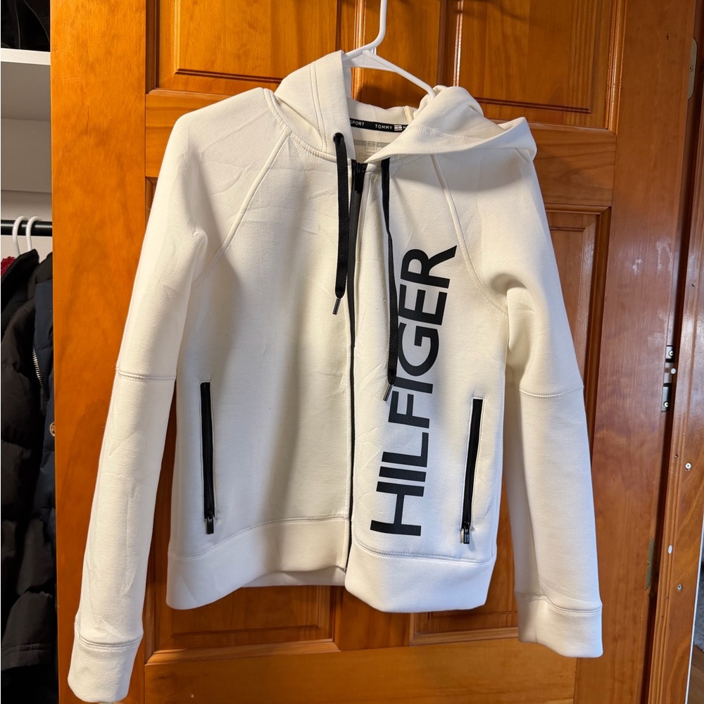 Tommy Hilfiger Cream Zip-Up Hoodie